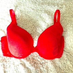 Victoria’s Secret Red Lace Perfect Coverage bra